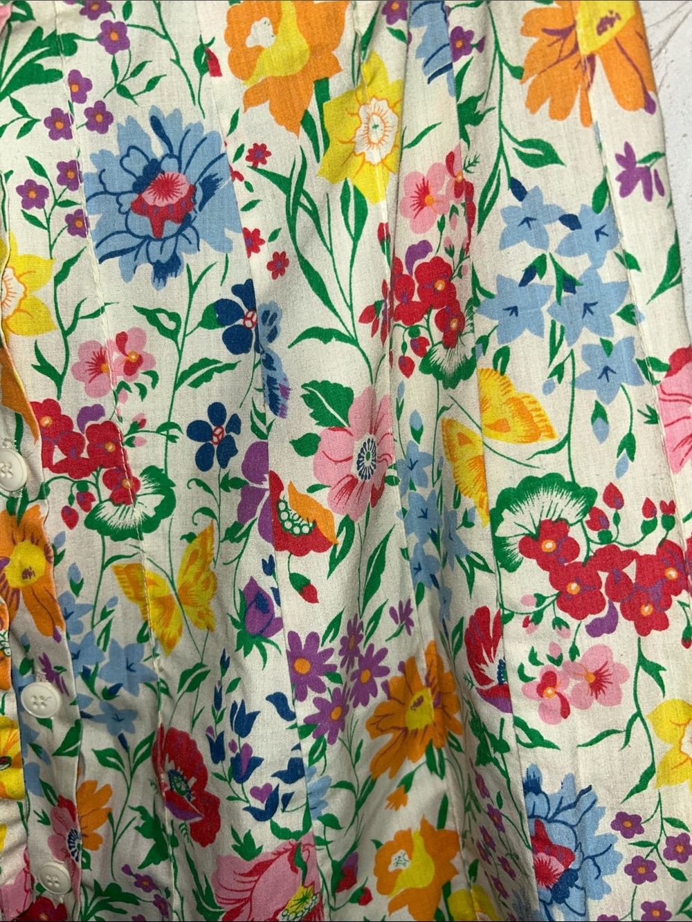 HUnter Vintage  White Floral A-Line Skirt with Multicolor Print size 6 - Picture 5 of 12